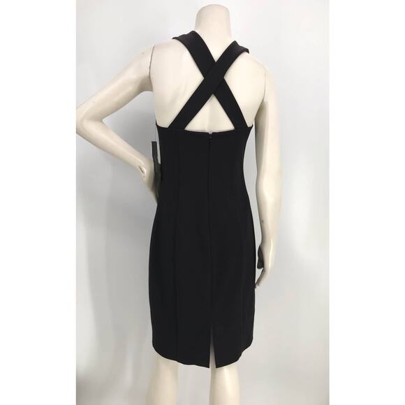 Cynthia Steffe Rich Black V-Neck Sheath Cocktail Dress Size 6 - Picture 10 of 15